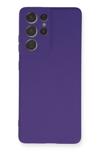 Mey İthalat®  Samsung Galaxy S21 Ultra Kılıf Nano içi Kadife Silikon - Mor