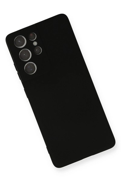 Mey İthalat®  Samsung Galaxy S21 Ultra Kılıf Nano içi Kadife Silikon - Siyah