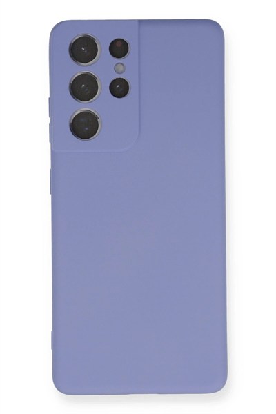 Mey İthalat®  Samsung Galaxy S21 Ultra Kılıf Nano içi Kadife Silikon - Lila