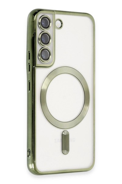 Mey İthalat®  Samsung Galaxy S22 Kılıf Kross Magneticsafe Kapak - Koyu Yeşil
