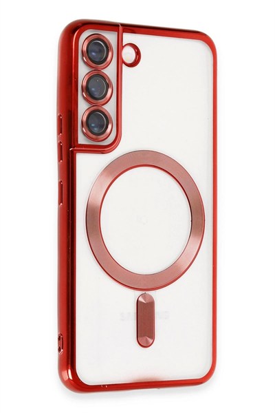 Mey İthalat®  Samsung Galaxy S22 Kılıf Kross Magneticsafe Kapak - Kırmızı