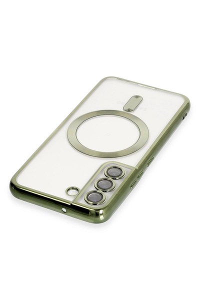 Mey İthalat®  Samsung Galaxy S22 Kılıf Kross Magneticsafe Kapak - Koyu Yeşil