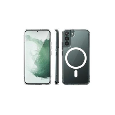 Mey İthalat®  Samsung Galaxy S22 Plus Kılıf Magneticsafe Şeffaf Silikon - Şeffaf