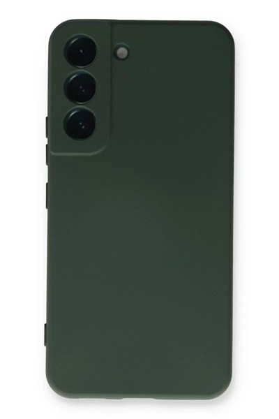 Mey İthalat®  Samsung Galaxy S22 Plus Kılıf Nano içi Kadife Silikon - Koyu Yeşil