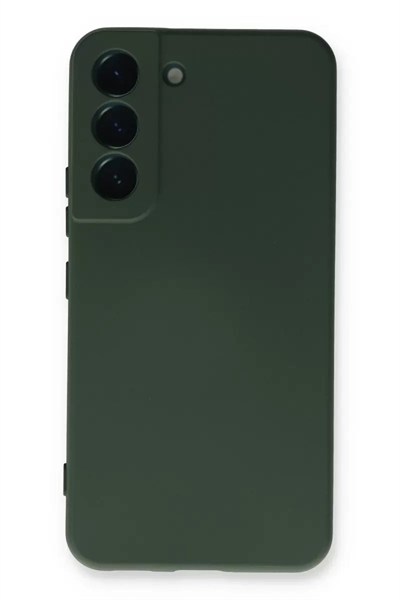 Mey İthalat®  Samsung Galaxy S22 Plus Kılıf Nano içi Kadife Silikon - Koyu Yeşil