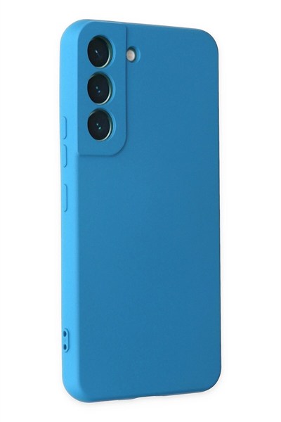 Mey İthalat®  Samsung Galaxy S22 Plus Kılıf Nano içi Kadife Silikon - Mavi
