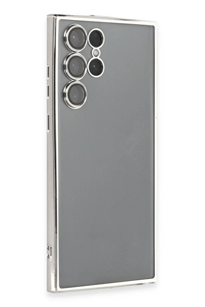 Mey İthalat®  Samsung Galaxy S22 Ultra Kılıf  Lensli Silikon - Gümüş