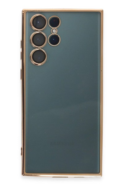 Mey İthalat®  Samsung Galaxy S22 Ultra Kılıf  Lensli Silikon - Gold