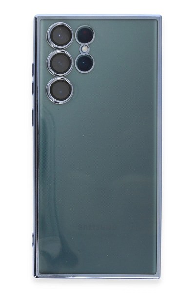 Mey İthalat®  Samsung Galaxy S22 Ultra Kılıf  Lensli Silikon - Açık Mavi