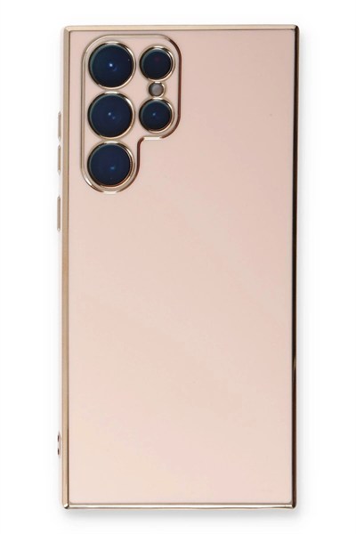 Mey İthalat®  Samsung Galaxy S22 Ultra Kılıf Volet Silikon - Pembe