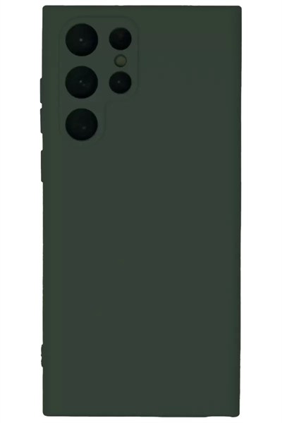 Mey İthalat®  Samsung Galaxy S22 Ultra Kılıf Nano içi Kadife Silikon - Koyu Yeşil