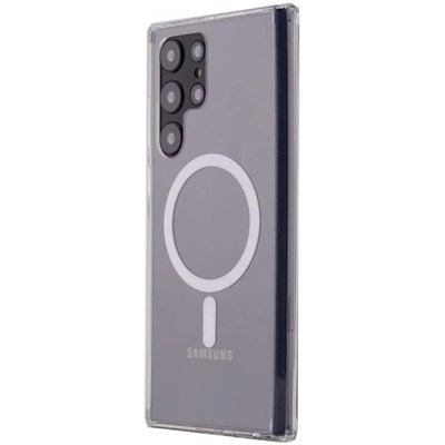 Mey İthalat®  Samsung Galaxy S22 Ultra Kılıf Magneticsafe Şeffaf Silikon - Şeffaf
