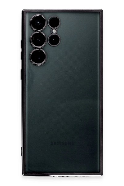 Mey İthalat®  Samsung Galaxy S22 Ultra Kılıf  Lensli Silikon - Siyah