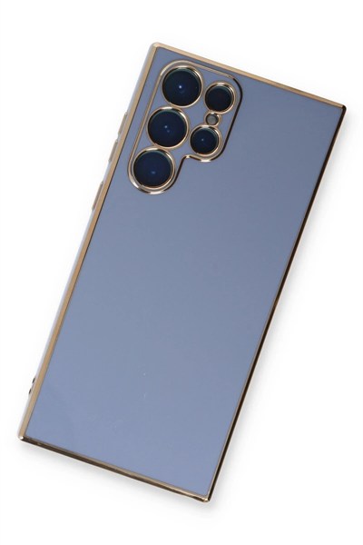 Mey İthalat®  Samsung Galaxy S22 Ultra Kılıf Volet Silikon - Mavi