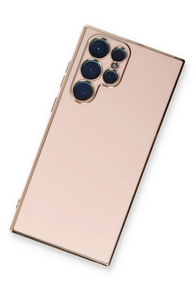 Mey İthalat®  Samsung Galaxy S22 Ultra Kılıf Volet Silikon - Pembe
