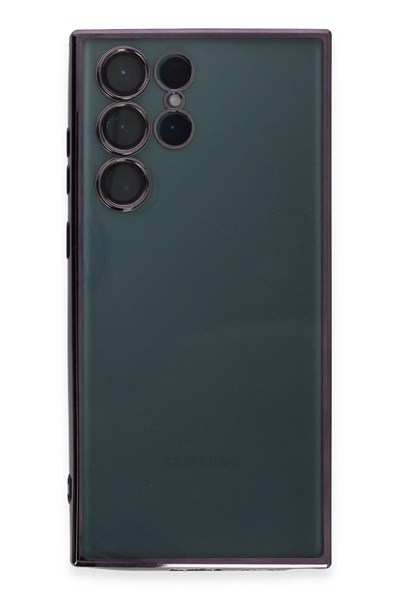 Mey İthalat®  Samsung Galaxy S22 Ultra Kılıf  Lensli Silikon - Mor