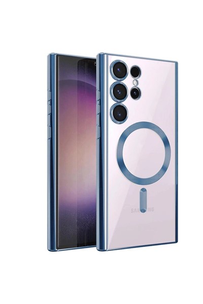 Mey İthalat®  Samsung Galaxy S22 Ultra Kılıf Kross Magneticsafe Kapak - Sierra Blue
