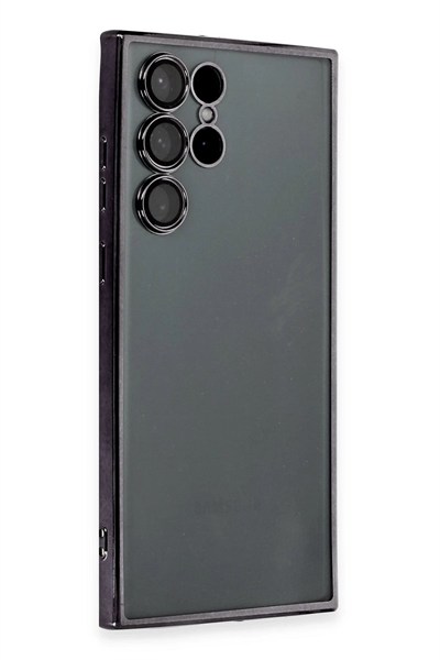 Mey İthalat®  Samsung Galaxy S22 Ultra Kılıf  Lensli Silikon - Siyah