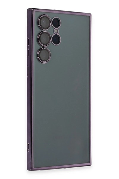 Mey İthalat®  Samsung Galaxy S22 Ultra Kılıf  Lensli Silikon - Mor