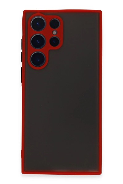 Mey İthalat®  Samsung Galaxy S22 Ultra Kılıf Montreal Silikon Kapak - Kırmızı