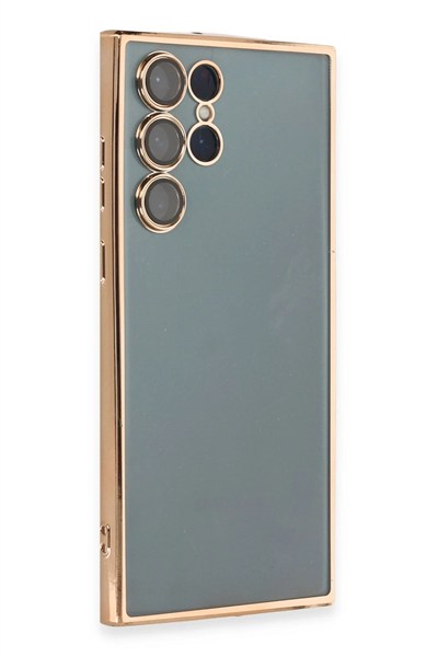 Mey İthalat®  Samsung Galaxy S22 Ultra Kılıf  Lensli Silikon - Gold