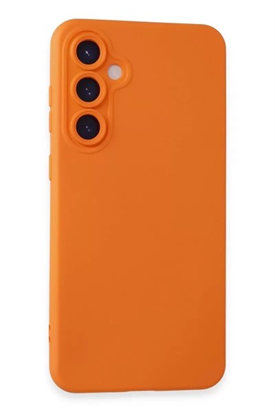 Mey İthalat®  Samsung Galaxy S23 FE Kılıf Nano içi Kadife Silikon - Turuncu
