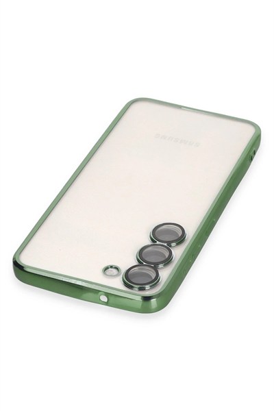 Mey İthalat®  Samsung Galaxy S23 Kılıf  Lensli Silikon - Yeşil