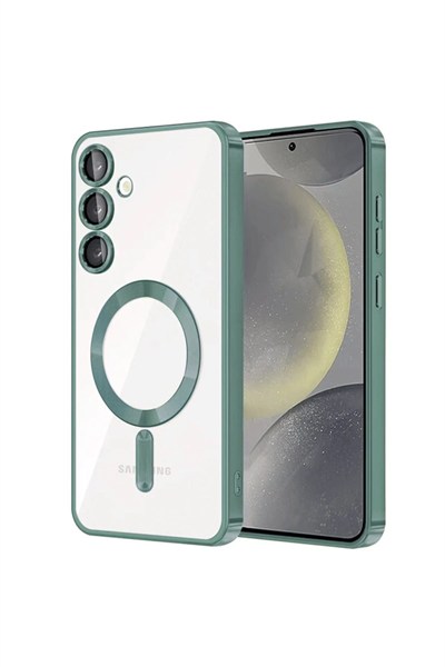 Mey İthalat®  Samsung Galaxy S23 Kılıf Kross Magneticsafe Kapak - Koyu Yeşil