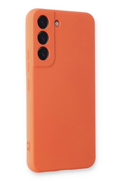 Mey İthalat®  Samsung Galaxy S23 Plus Kılıf Nano içi Kadife Silikon - Turuncu