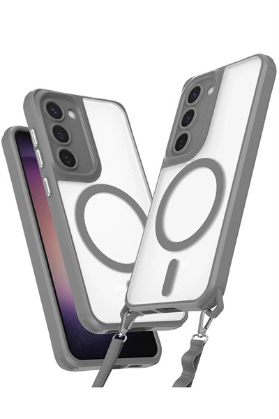 Mey İthalat®  Samsung Galaxy S23 Plus Kılıf Enka Magsafe Silikon Kılıf - Titan Gri