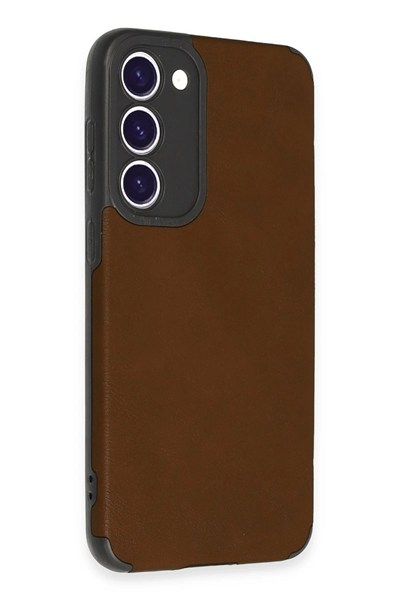 Mey İthalat®  Samsung Galaxy S23 Plus Kılıf Loop Deri Silikon - Kahverengi
