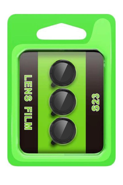 Mey İthalat®  Samsung Galaxy S23 Raze Metal Kamera Lens - Siyah