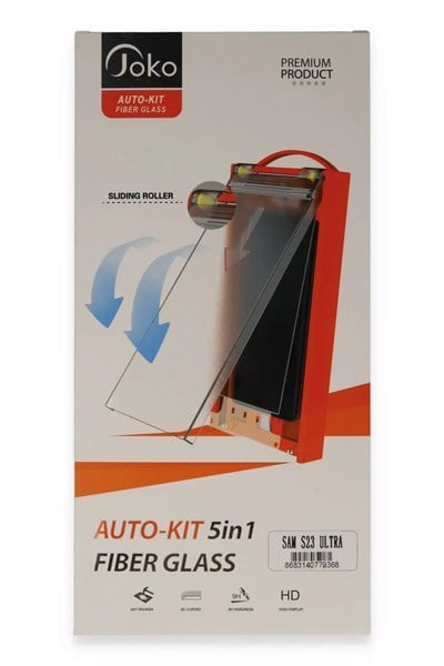 Mey İthalat®  Samsung Galaxy S23 Ultra AutoKit 5in1 Fiber Hayalet Cam Ekran Koruyucu