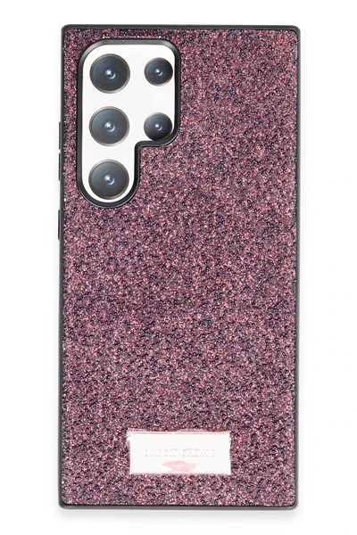 Mey İthalat®  Samsung Galaxy S23 Ultra Bright Simli Kapak - Derin Mor