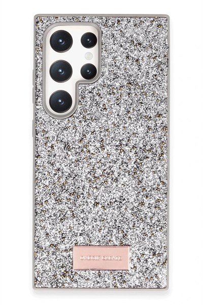 Mey İthalat®  Samsung Galaxy S23 Ultra Bright Simli Kapak - Gümüş