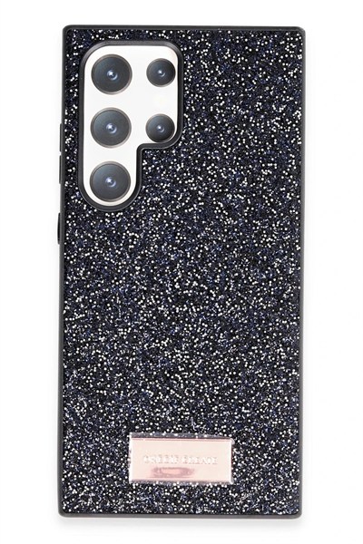 Mey İthalat®  Samsung Galaxy S23 Ultra Bright Simli Kapak - Siyah