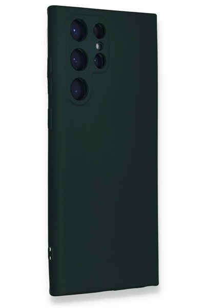 Mey İthalat®  Samsung Galaxy S23 Ultra Kılıf Nano içi Kadife Silikon - Koyu Yeşil
