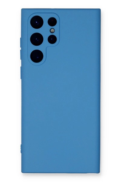 Mey İthalat®  Samsung Galaxy S23 Ultra Kılıf Nano içi Kadife Silikon - Mavi