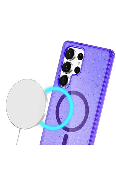 Mey İthalat®  Samsung Galaxy S23 Ultra Kılıf Star Magsafe Kapak - Mor