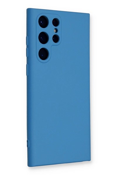 Mey İthalat®  Samsung Galaxy S23 Ultra Kılıf Nano içi Kadife Silikon - Mavi