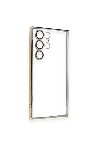 Mey İthalat®  Samsung Galaxy S23 Ultra Kılıf  Lensli Silikon - Gold