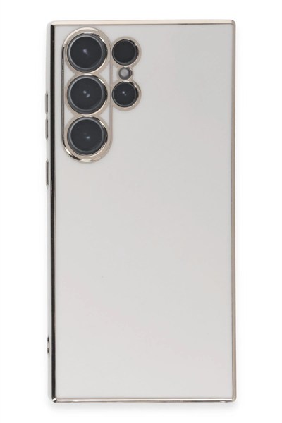 Mey İthalat®  Samsung Galaxy S23 Ultra Kılıf Volet Silikon - Beyaz