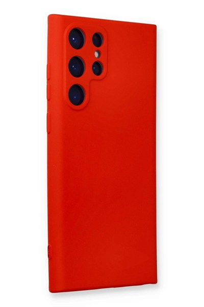 Mey İthalat®  Samsung Galaxy S23 Ultra Kılıf Nano içi Kadife Silikon - Kırmızı