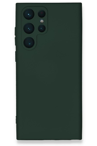 Mey İthalat®  Samsung Galaxy S23 Ultra Kılıf Nano içi Kadife Silikon - Koyu Yeşil