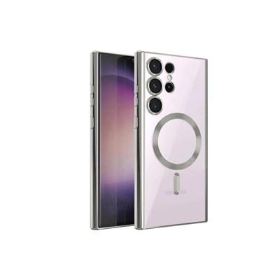 Mey İthalat®  Samsung Galaxy S23 Ultra Kılıf Kross Magneticsafe Kapak - Gümüş