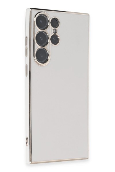 Mey İthalat®  Samsung Galaxy S23 Ultra Kılıf Volet Silikon - Beyaz