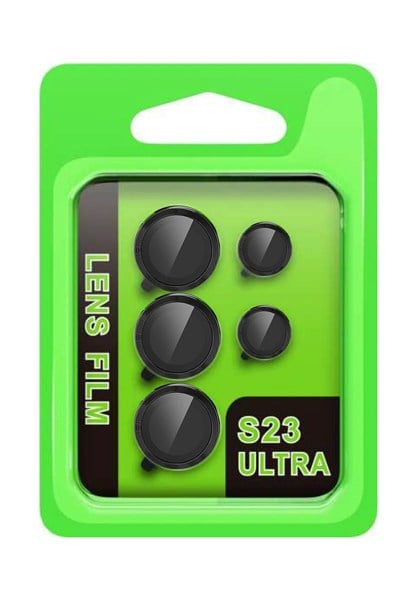 Mey İthalat®  Samsung Galaxy S23 Ultra Raze Metal Kamera Lens - Siyah