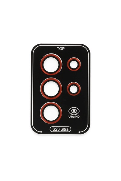 Mey İthalat®  Samsung Galaxy S23 Ultra Valdez Metal Kamera Lens - Kırmızı