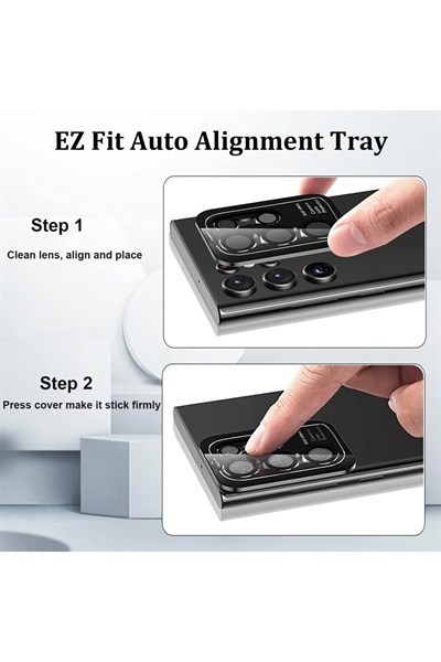 Mey İthalat®  Samsung Galaxy S23 Ultra Valdez Metal Kamera Lens - Kırmızı