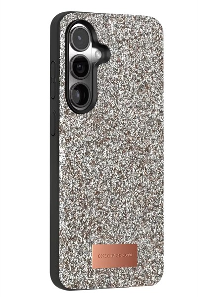 Mey İthalat®  Samsung Galaxy S24 Bright Simli Kapak - Gümüş
